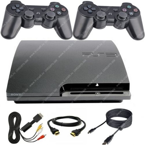 Sony PlayStation 3 Slim 320 ГБ (cech 2512b) (2 геймпада) + игра HAZE