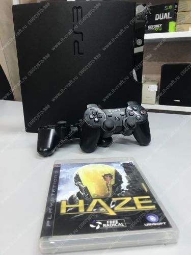 Sony PlayStation 3 Slim 320 ГБ (cech 2512b) (2 геймпада) + игра HAZE