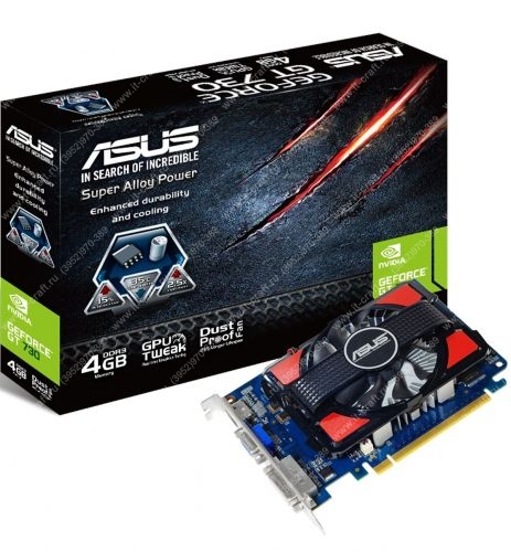 Видеоадаптер PCI-E ASUS GeForce GT 730 700Mhz PCI-E 2.0 2048Mb 1600Mhz 128 bit DVI HDMI HDCP (НОВАЯ)