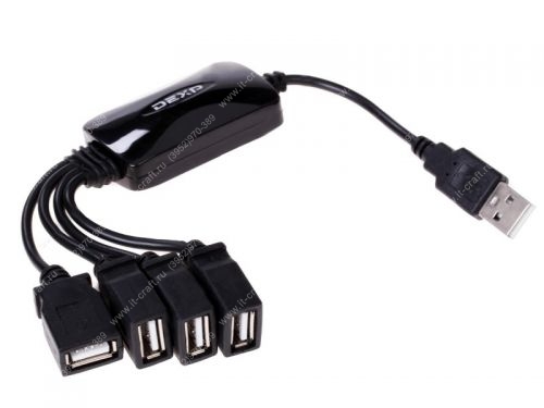 USB-разветвитель USB 2.0 HUB 4-ports DEXP BT4-05 (НОВЫЙ)