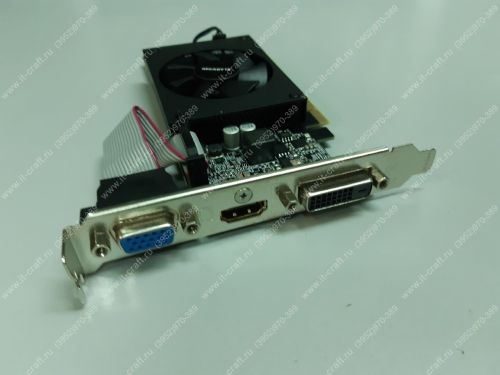 Видеоадаптер PCI-E GIGABYTE GeForce GT 710 954Mhz 2048Mb 1800Mhz 64 bit DVI HDMI HDCP