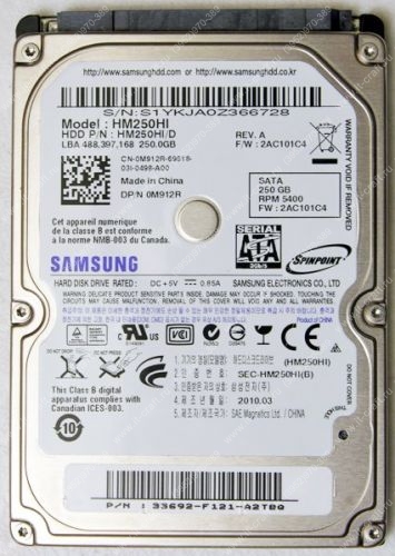HDD 2.5'' SATA 250GB Samsung HM250HI