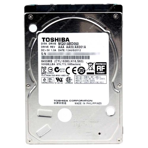 HDD 2.5" 500Gb Toshiba MQ01ABD050