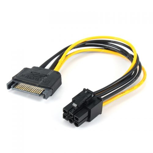 Переходник питания видеокарты Generic SATA 15pin на PCI-E 6 pin