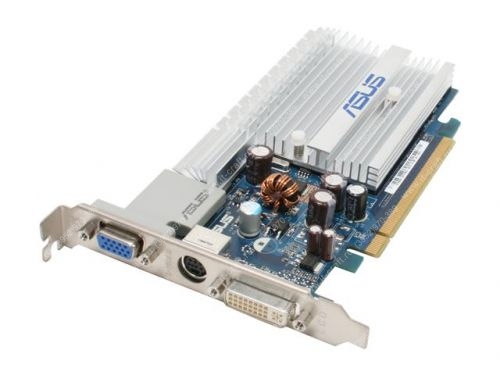 Видеоадаптер PCI-E ASUS GeForce 7200 GS 450Mhz 256Mb 667Mhz 64 bit DVI TV YPrPb