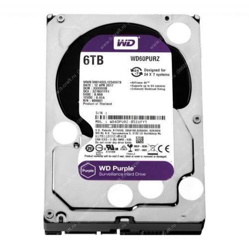 SATA 6Gb/s HDD 6Tb  Western Digital WD Purple WD60PURZ (НОВЫЙ)