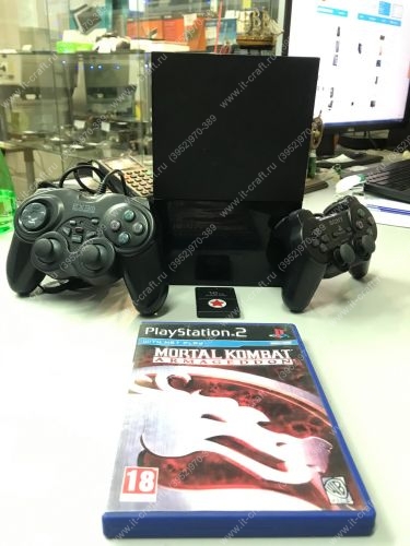 Sony PlayStation 2 + 2 геймпада + флешка 16Mb + Mortal Kombat Armageddon