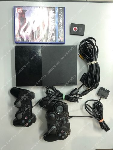 Sony PlayStation 2 + 2 геймпада + флешка 16Mb + Mortal Kombat Armageddon