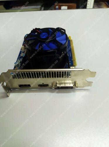 Видеоадаптер PCI-E Sapphire AMD Radeon HD7750 800МГц 1Gb 4500МГц 128bit DVI HDMI DisplayPort