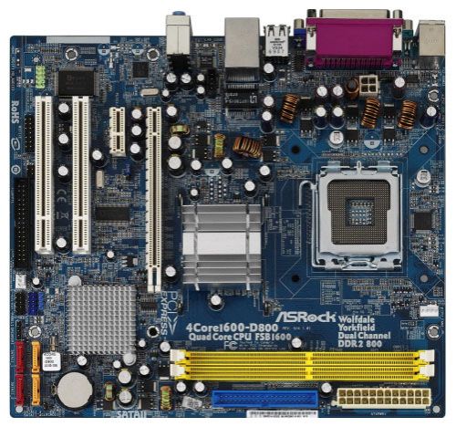 Socket 775 ASRock 4Core1600-D800 iG31+iCH7 / PCI-E / FSB1600 / 4DDR2-800 / 2PCI / SATA / видео / звук7.1 / Lan / mATX