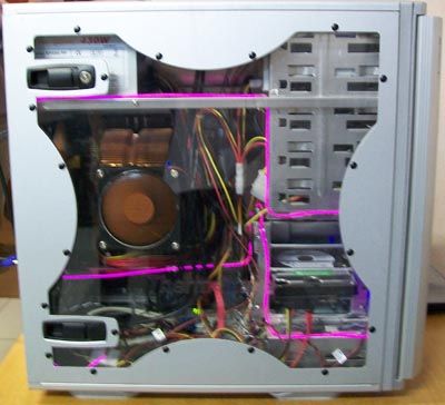 Intel Core 2 Quadro Q6600 2.4 Ghz (4 ядра)/ Asus P5K Pro/ 3 Gb DDR2/ 500 Gb SATA-II/ ATI Radeon HD 3850/ DVD-RW, CR/ Thermaltake Armor jr. 430 W неон