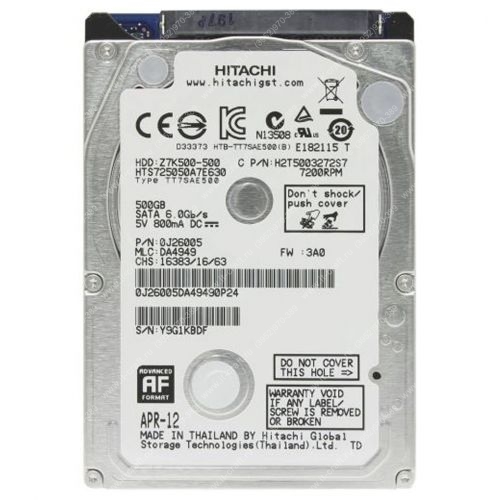 HDD 2.5" SATA 500Gb HGST HTS725050A7E630