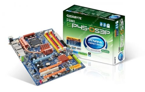 Socket 775 GIGABYTE GA-EP45-DS3P (rev. 1.0) (полный комлект, работает 2 слота памяти)