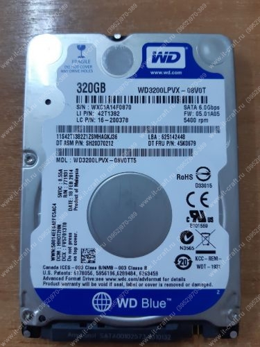 HDD 2.5" SATA 320Gb Western Digital WD3200LPVX