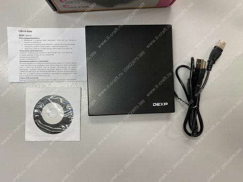 USB внешний DVD-RW DVD±RW DEXP (CDR-01) Black DVD-8x/8x/8x, RAM-5x, CD-8x/8x/8x USB 2.0