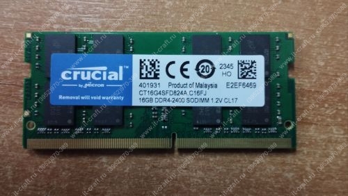 SO-DIMM DDR4 16Gb Crucial CT16G4DFD824A.C16FJ 2400Mhz