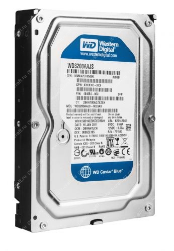 SATA 3Gb/s HDD 320GB Western Digital WD3200AAJS (ЕСТЬ ПЕРЕНАЗНАЧЕННЫЕ СЕКТОРА)