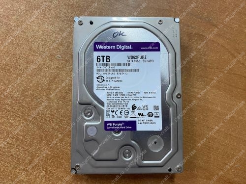 SATA 6Gb/s HDD 6Tb WD Purple Surveillance [WD62PURZ]