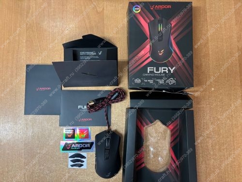 Мышь проводная ARDOR GAMING Fury [ARD-FURY3327-BK] (НОВАЯ)