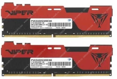 DDR4 32(16x2)GB 3200MHz Patriot Viper Elite II [PVE2432G320C8K]