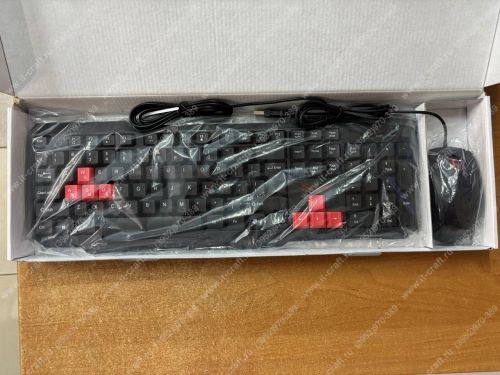Комплект клавиатура+мышь проводная Smartbuy ONE [SBC-230346-KR] (НОВЫЙ)
