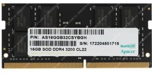 SO-DIMM DDR4 16Gb Apacer 3200Mhz (AS16GGB32CSYBGH)