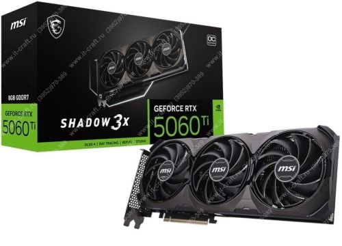 Видеоадаптер PCI-E MSI GeForce RTX 5060 Ti SHADOW 3X OC CLASSIC