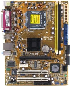 Socket 775  ASUS P5V-VM Ultra PCI-E+SVGA+LAN SATA RAID MicroATX 2DDR-II <PC2-4200>
